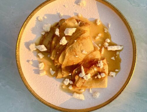 Zhaklina’s Age of Reason Inspiring Gluten-Free Crepes with Feta & Honey